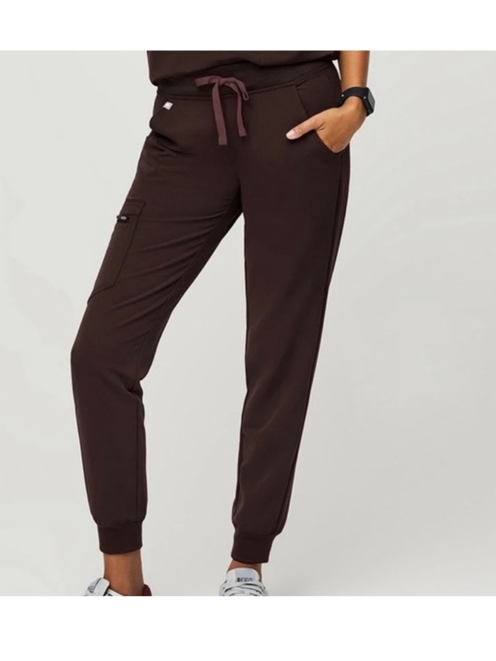 Figs Espresso High Waist Zamora Jogger Scrub Pants | L